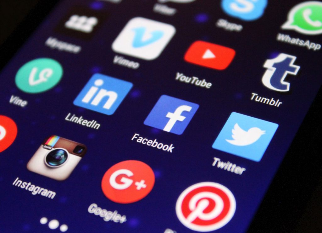 Social Media Icons on device